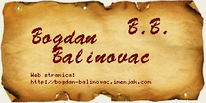 Bogdan Balinovac vizit kartica